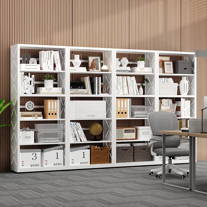 Industrial Bookshelf, 5 Tier Bookcase, Home Office Bookcase Shelf Storage - Image 8