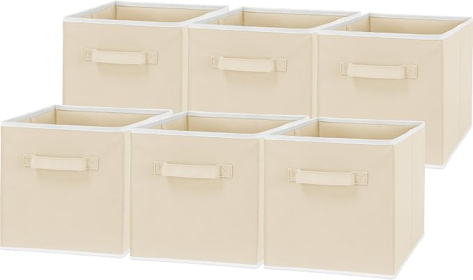 Simple Houseware Foldable Cube Storage Bins, 11-Inch Beige by SimpleHouseware