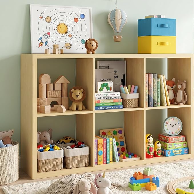 CTESNE【2026 Wooden Thick Frame 6 Cube Storage Organizer Shelf - Image 9