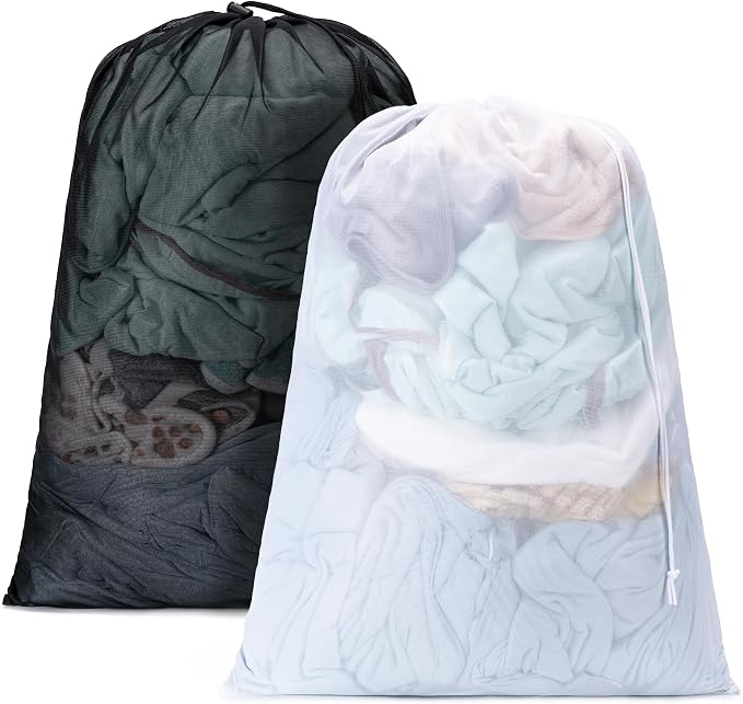 Aegero 2 Pack Mesh XL Laundry Bags, Machine Washable Dirty Clothes Organizer by Unknown