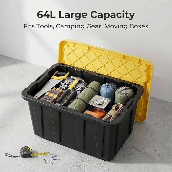 4 Pack 17 Gallon Stackable Lockable Storage Bins - Image 4