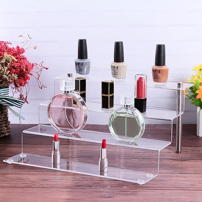 Acrylic Riser Shelf 4 Tier Clear Display Stand - Image 6