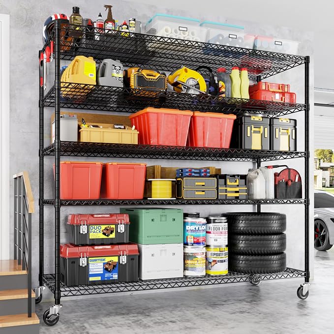 PrimeZone 5 Tier 80.7"H x 55.5"W x 24"D Wire Shelving - Image 6