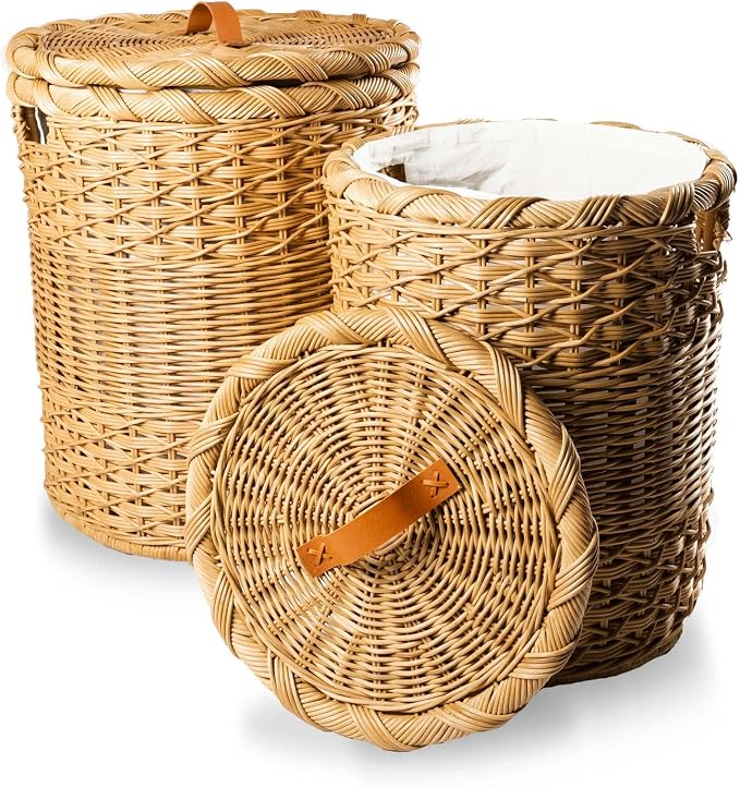The Basket Lady Round Wicker Laundry Hamper, Extra Large, 23 in Dia x 28 in H - Image 8
