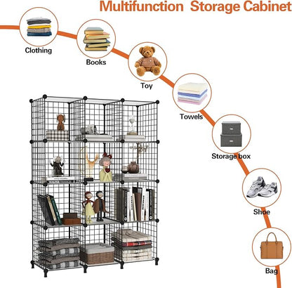 AWTATOS Wire 12 Cube Storage Organizer, Closet Storage Shelves Stackable | - Image 6