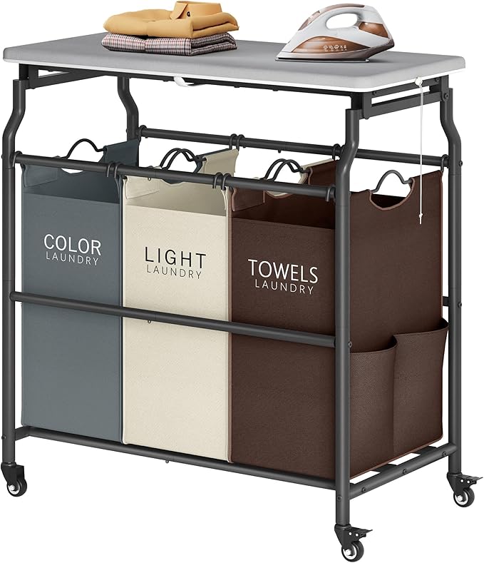 Hoctieon 3 Section Laundry Sorter Cart by Hoctieon