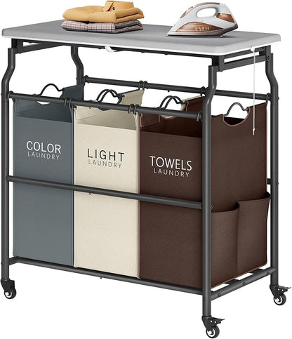 Hoctieon 3 Section Laundry Sorter Cart by Hoctieon