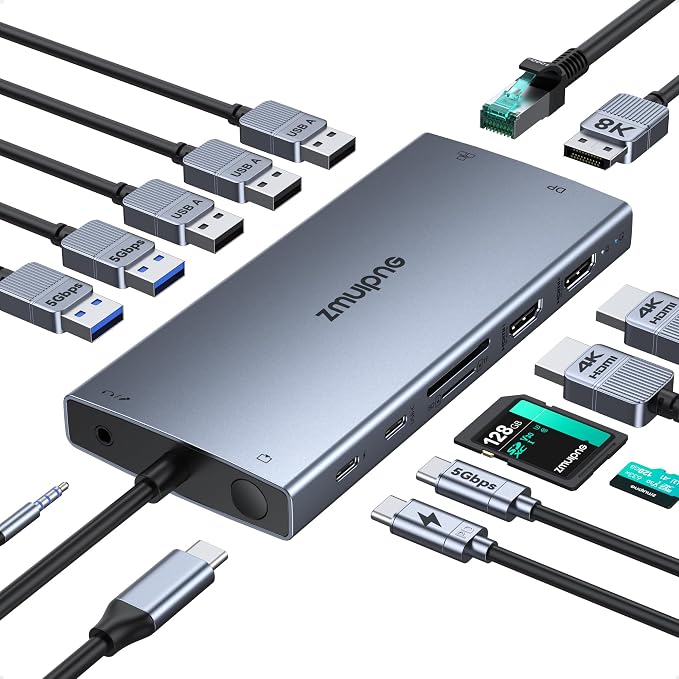USB C Docking Station Dual Monitor Laptop Docking Station, 15 in 1 Docking - Image 9