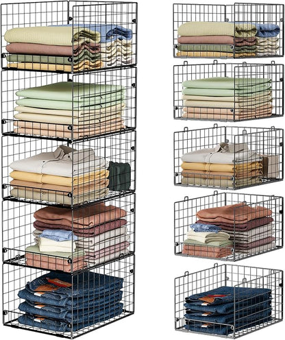 5-Tier Stackable Closet Storage Baskets, Closet Organizers and Storage Shelves by FollowWithYociyogaTogether