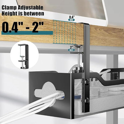 Under Desk Cable Management Tray 32'', Cable Management Under Desk No Drill - Image 3