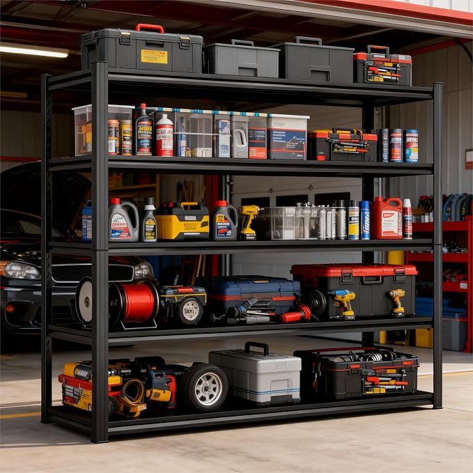 72'' Garage Storage Shelves, 5-Tier Shelving Unit, Metal Shelving Capable of - Image 8