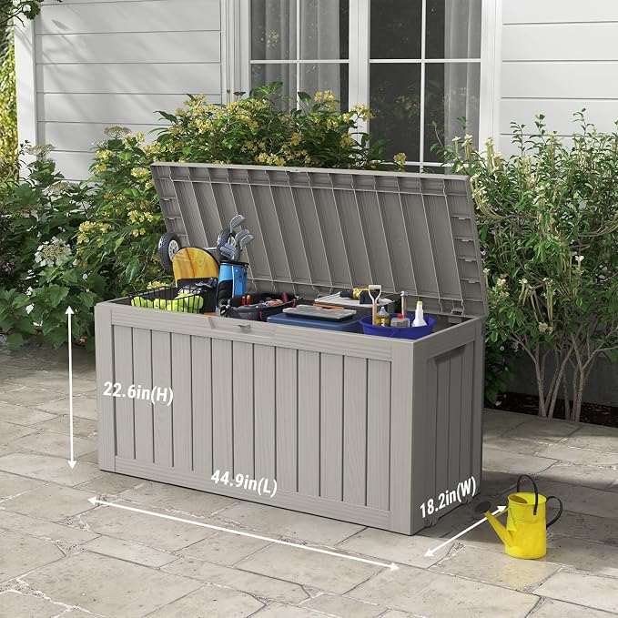 Mars Villa 72 Gallon Deck Box, Outdoor Storage Box Waterproof, Outside Resin - Image 2