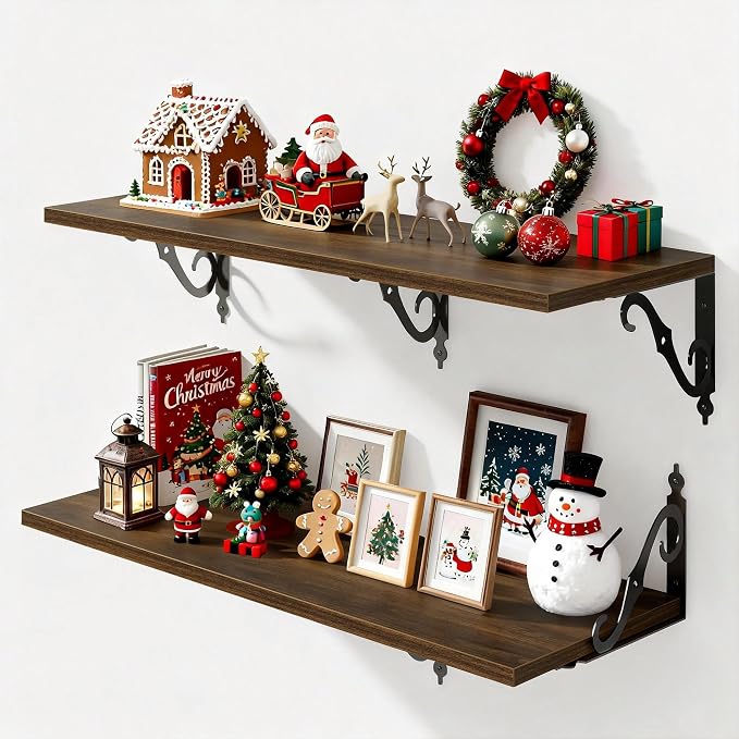 Deep Floating Shelves for Wall, 12 Inch Deep Floating Shelf by FunMemories