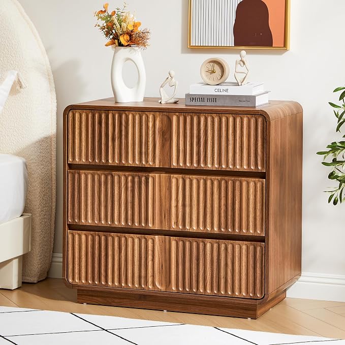 Turtle&Myrtle Fluted 3 Drawer Dressers by Unknown