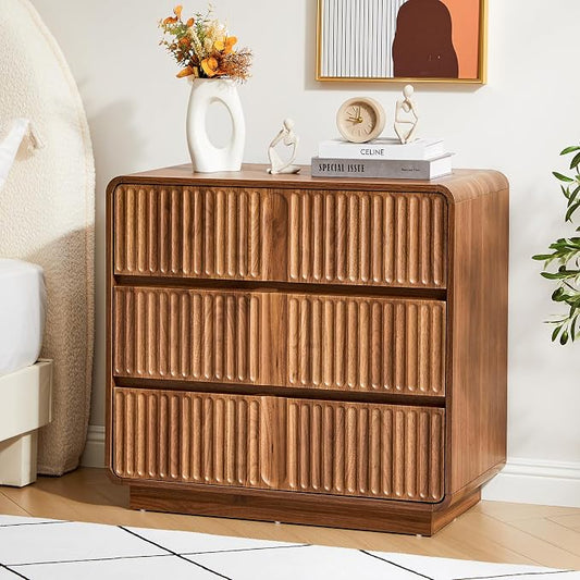 Turtle&Myrtle Fluted 3 Drawer Dressers by Unknown