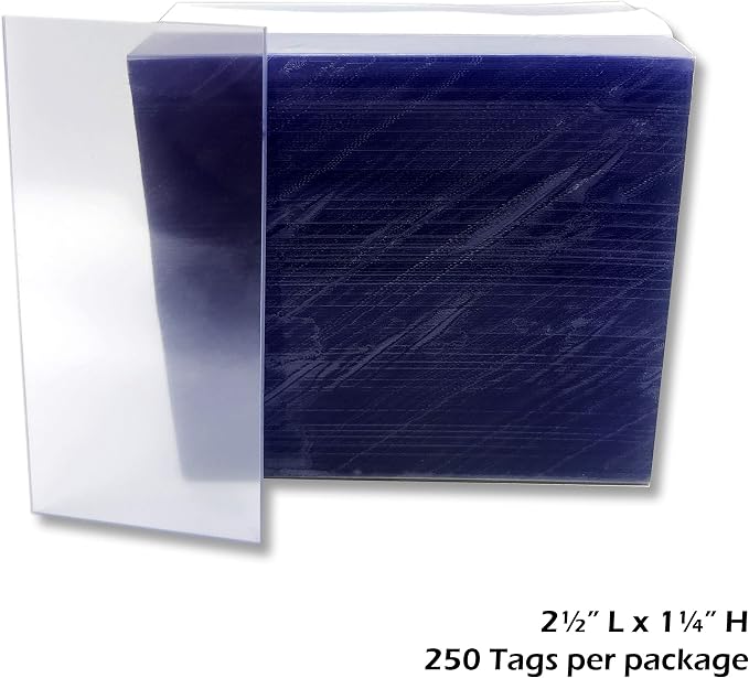 1.25x2.5" Clear Plastic Tags, Shelf Label Holders - Image 2