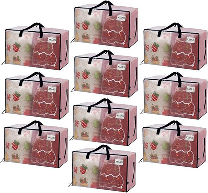 VENO 10 Pack Moving Bags and Large Christmas Decoration Storage Bins by Veno
