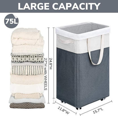 Goodpick Laundry Baskets 2-Pack, 75L Hamper - Image 3