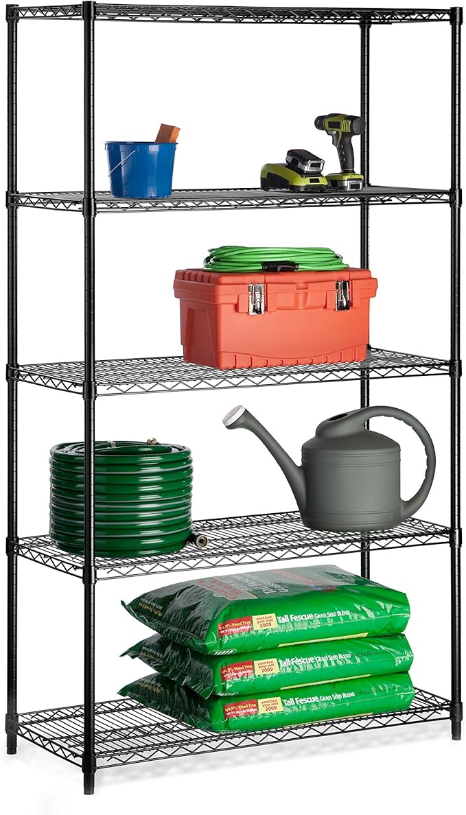 Honey-Can-Do 5-Tier Steel Shelving Unit, 800 lb/Shelf, 000 lb total across 5 by Honey-Can-Do