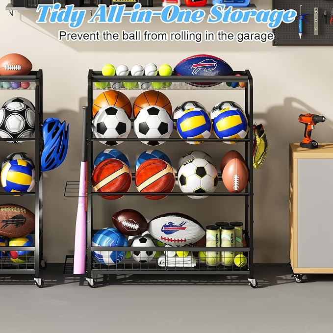 Garage Sports Equipment Organizer, Sports Ball Organizer - Image 8
