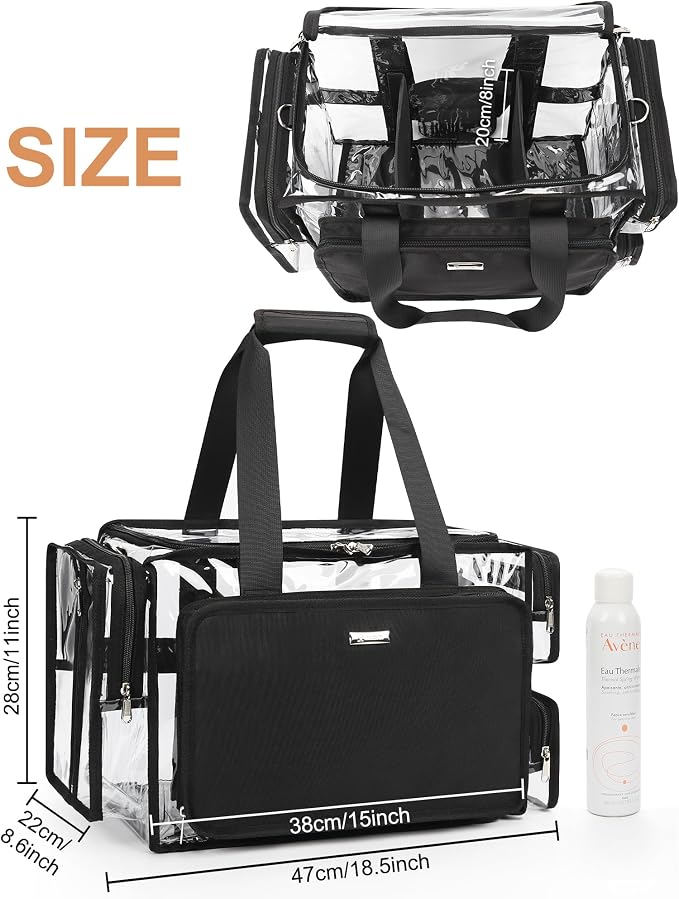Relavel Professional Makeup Case Backpack and Large Clear Makeup Bag - Image 7