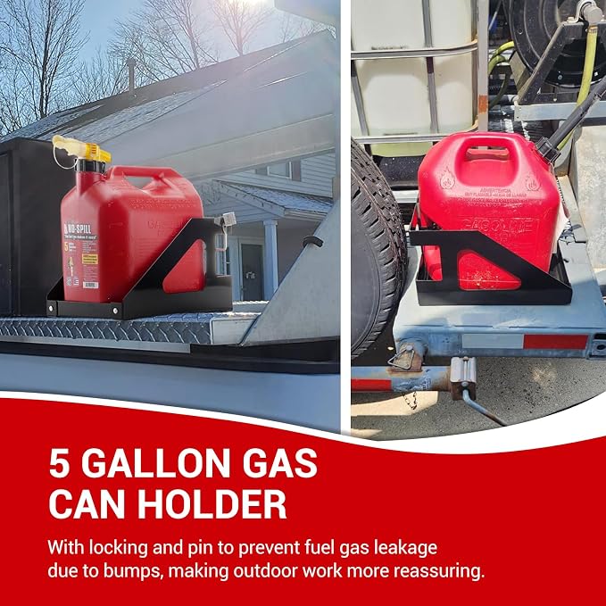 SPARKWHIZ 5 Gallon Trailer Gas Can Holder Rack Compatible - Image 3