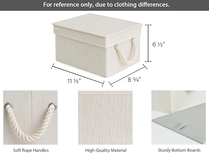 StorageWorks Storage Bins with Lids, Decorative Storage Boxes with Lid and Soft - Image 2