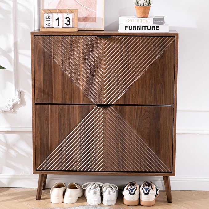 oakvivo Shoe Cabinet Storage, Farmhouse Freestanding Organizer - Image 9