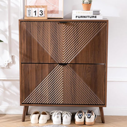 oakvivo Shoe Cabinet Storage, Farmhouse Freestanding Organizer - Image 9