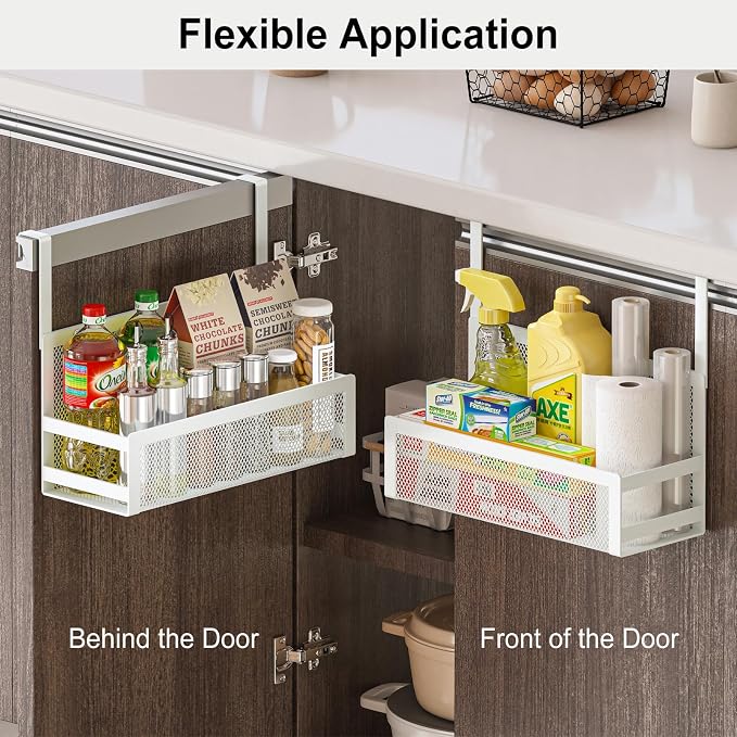Hanging Desktop Baskets Fine Mesh Wire Storage Basket Over Cabinet Door - Image 5