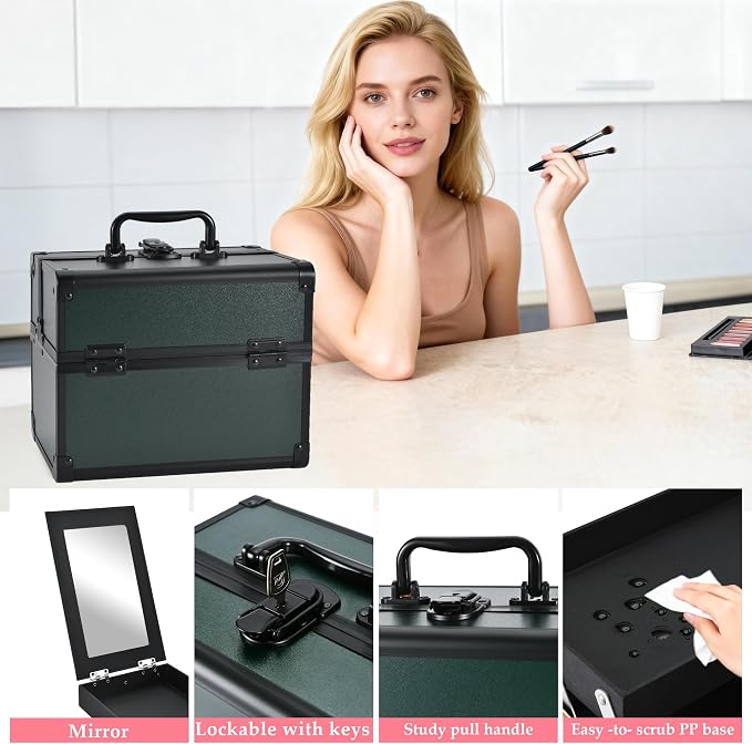 Makeup Train Case, Portable Makeup Case - Image 4