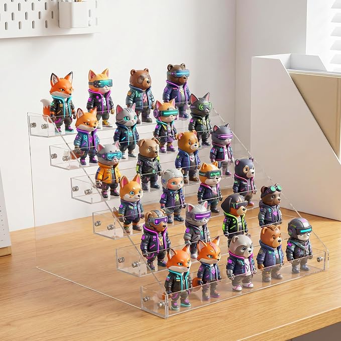 2-Pack 6-Tier Acrylic Display Shelf, Cards & Stickers - Image 5