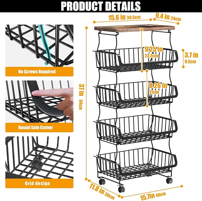 Gsiekare 5 Tier Fruit and Vegetable Basket - Image 4