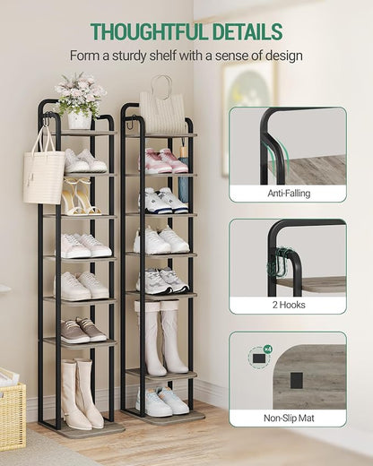 Hzuaneri 8 Tiers Vertical Shoe Rack, Narrow Shoe Tower, Tall Shoes Shelf - Image 3