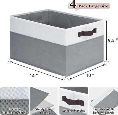 4 Pack Large Closet Storage Baskets Bins - Image 2