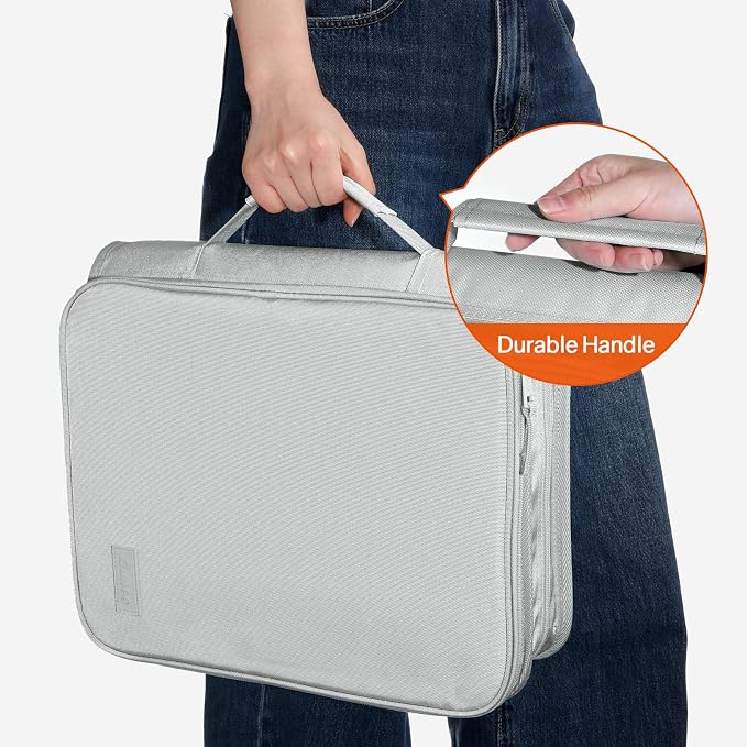 SUNEE Zippered Binder Bag with Handle, 2-Inch 3-Ring O-Ring, 500-Sheet Capacity - Image 7