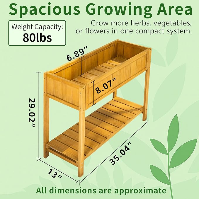 Fir Wooden Raised Garden Bed - Image 3