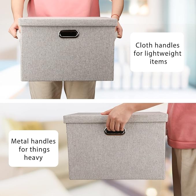 Large 17" 36 Quart Collapsible Stackable Storage Bins - Image 4