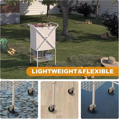 Laundry Basket with Wheels:88L Rolling Laundry Cart Foldable Metal Frame Dirty - Image 9