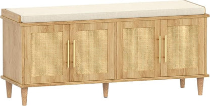 Akxomel Rattan Shoe Storage Bench by Akxomel