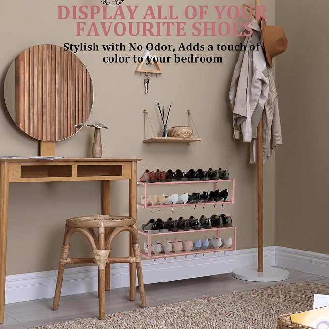 Expandable Wall Mounted Shoe Rack, Heavy Duty Metal Shoe Holder - Image 6
