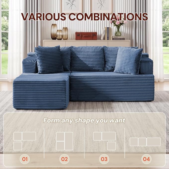 Korser Boneless Couches for Living Room, Cloud Couch Sectional - Image 5