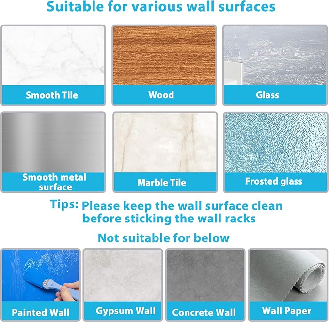 homeasy Mop Broom Holder No Drill, Mop Broom Organizer Wall Mounted Heavy Duty - Image 5