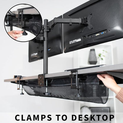 VIVO No Drill Clamp-on 36 inch Mesh Net Under Desk Cable Management Wire - Image 3