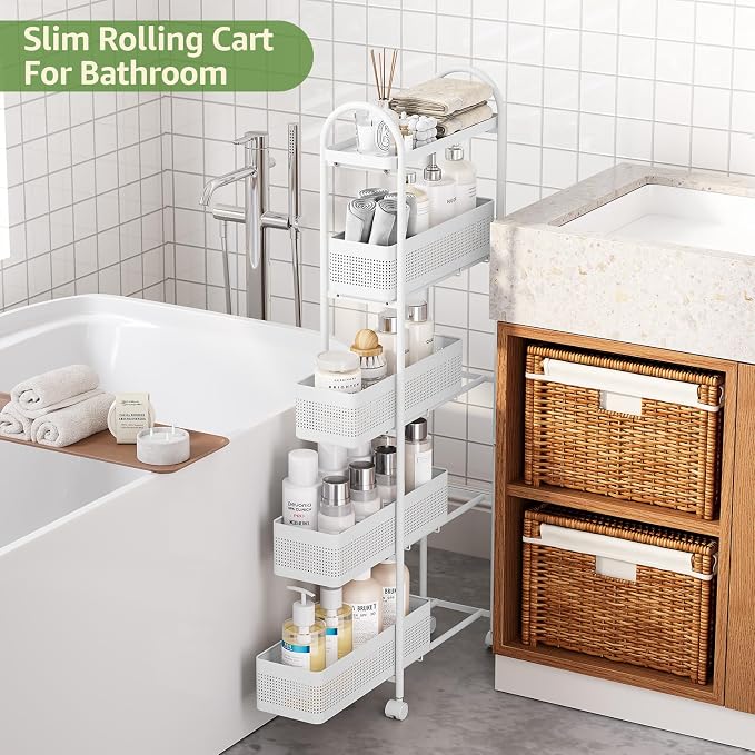 KINGRACK 5-Tier Slim Storage Cart - Image 8