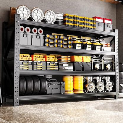 79" W Heavy Duty Storage Shelves, 4T Adjustable Garage Shelving Unit, Rust by AXASIIO
