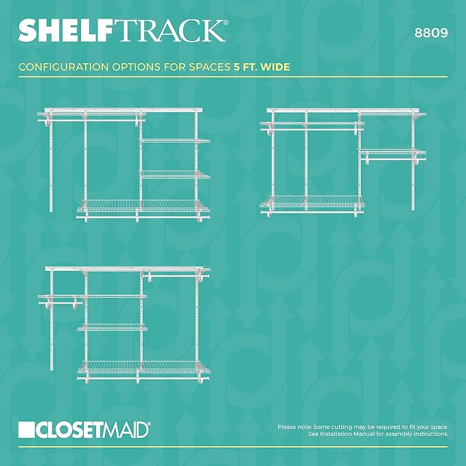 ClosetMaid ShelfTrack Wire Closet Organizer System, Adjustable from 5 to 8 Ft. - Image 4