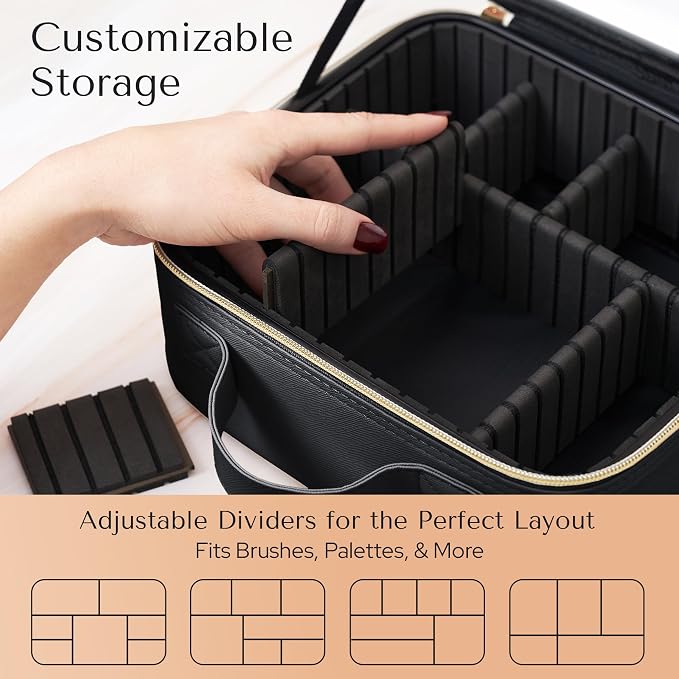 Makeup Bag with LED Mirror – Travel Cosmetic Organizer with Lighted Mirror - Image 3