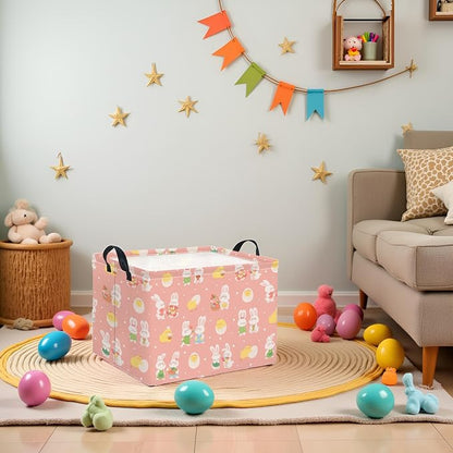 Rectangular Easter Basket for Home Kitchen Baby Girls Basket Cute Storage Bin - Image 5