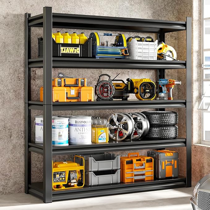 72" H Garage Shelving Unit, Garage Storage Shelves 2500LBS Heavy Duty Shelving - Image 2